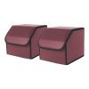 Leather Car Boot Collapsible Foldable Trunk Cargo Organizer Portable Storage Box Coffee Large