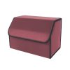 Leather Car Boot Collapsible Foldable Trunk Cargo Organizer Portable Storage Box Coffee Large
