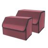 Leather Car Boot Collapsible Foldable Trunk Cargo Organizer Portable Storage Box Coffee Large