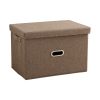 Foldable Canvas Storage Box Cube Clothes Basket Organiser Home Decorative Box