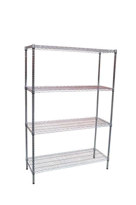 Modular Chrome Wire Storage Shelf 1500 x 600 x 1800 Steel Shelving