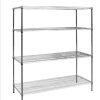 Modular Chrome Wire Storage Shelf 1500 x 600 x 1800 Steel Shelving