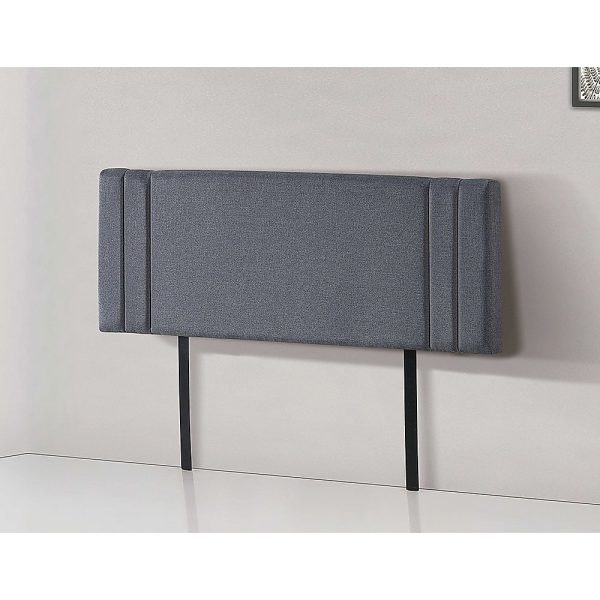 Linen Fabric Bed Deluxe Headboard Bedhead – DOUBLE, Grey