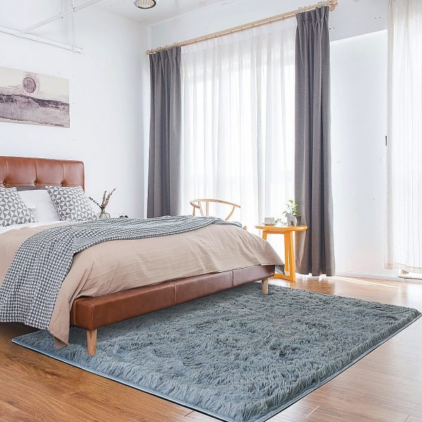Floor Rugs Large Shaggy Rug Area Carpet Bedroom Living Room Mat – 230 x 200 cm, Black