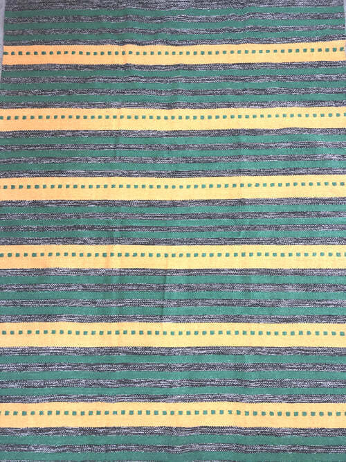 Green/yellow cotton rug – 90×150 cm