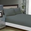 1000TC Ultra Soft Fitted Sheet & Pillowcase Set – King Single Size Bed – Charcoal