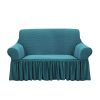 Sofa Cover with Ruffled Skirt Couch Protector High Stretch Lounge Slipcover Home Decor – 4 Seater, Grey