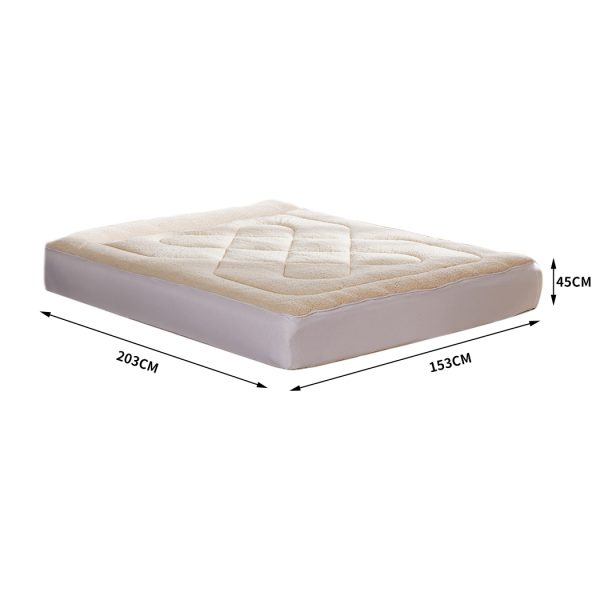 Mattress Topper 100% Wool Underlay Reversible Mat Pad Protector – QUEEN