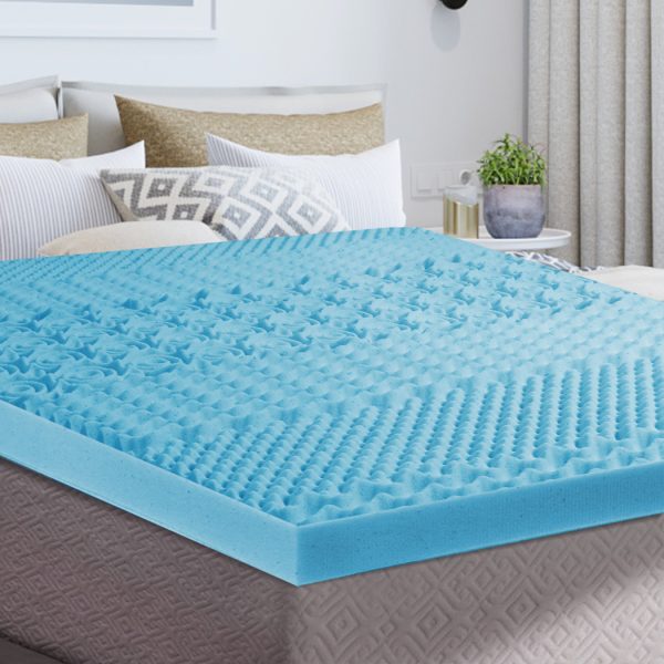 7-Zone Cool Gel Mattress Topper Memory Foam Removable Cover – QUEEN, 5 cm
