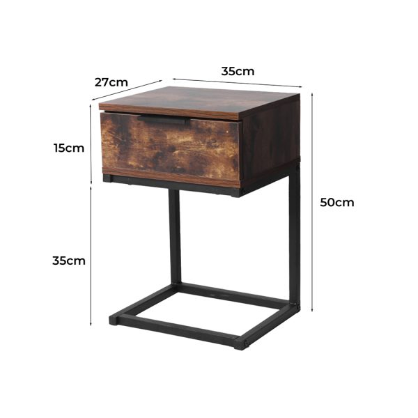 Hayden Bedside Tables Drawers Side Table Wood Nightstand Storage Cabinet Unit