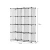Black Portable Storage Organiser Foldable DIY Modular Grid Space Saving Shelf – 12 Cube, 2