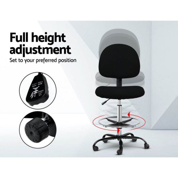 Office Chair Drafting Stool Fabric Chairs Black