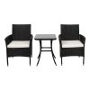 3 Pcs Outdoor Furniture Set Chair Table Patio Garden Rattan Seat Setting