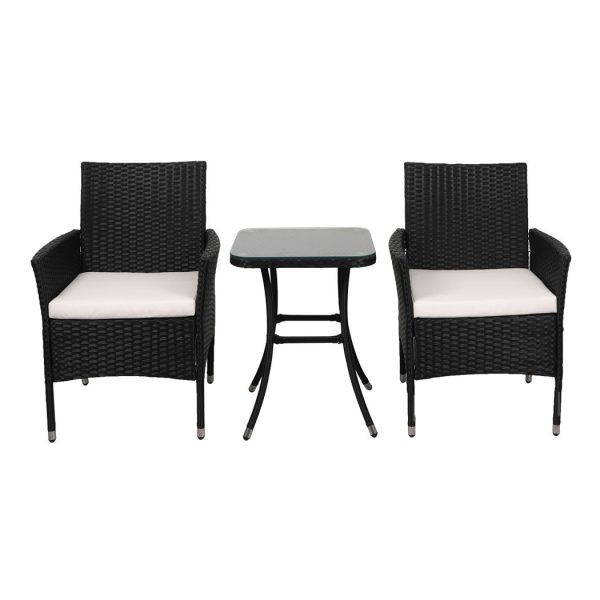 3 Pcs Outdoor Furniture Set Chair Table Patio Garden Rattan Seat Setting
