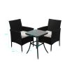3 Pcs Outdoor Furniture Set Chair Table Patio Garden Rattan Seat Setting