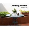 Outdoor Furniture Dining Chairs Wicker Garden Patio Cushion Black Gardeon – 2X Chair + Table
