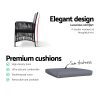 Outdoor Furniture Dining Chairs Wicker Garden Patio Cushion Black Gardeon – 2X Chair + Table