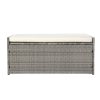 Outdoor Storage Bench Box Wicker Garden Sheds Tools Cushion Patio Furniture Grey