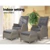 Recliner Chair Sun lounge Setting Outdoor Furniture Patio Wicker Sofa