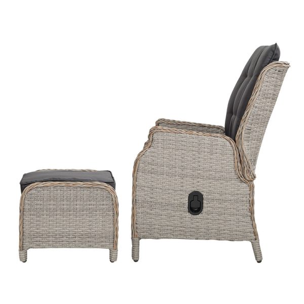 Recliner Chair Sun lounge Setting Outdoor Furniture Patio Wicker Sofa
