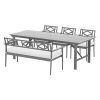 Outdoor Dining Set 5 Piece Wooden Table Chairs Setting Grey