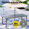 Outdoor Dining Set 5 Piece Wooden Table Chairs Setting Grey