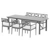 Outdoor Dining Set 5 Piece Wooden Table Chairs Setting Grey