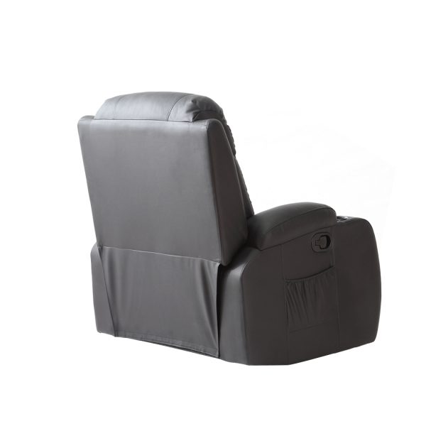 Recliner Chair Electric Massage Chairs Leather Lounge Sofa Heated Black