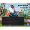 Outdoor Storage Box 390L Container Lockable Garden Bench Shed Tools Toy All Black