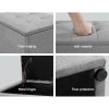 Storage Ottoman Blanket Box Linen Foot Stool Rest Chest Couch – Grey