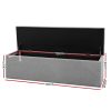 Storage Ottoman Blanket Box Linen Foot Stool Rest Chest Couch – Grey