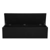 Storage Ottoman Blanket Box Linen Foot Stool Rest Chest Couch – Black
