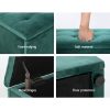Storage Ottoman Blanket Box Linen Foot Stool Rest Chest Couch – Green