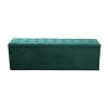Storage Ottoman Blanket Box Linen Foot Stool Rest Chest Couch – Green