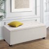 Large Fabric Storage Ottoman – Beige