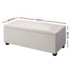 Large Fabric Storage Ottoman – Beige