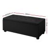 Large Fabric Storage Ottoman – Black