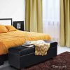 Storage Ottoman Blanket Box 80cm Leather Black