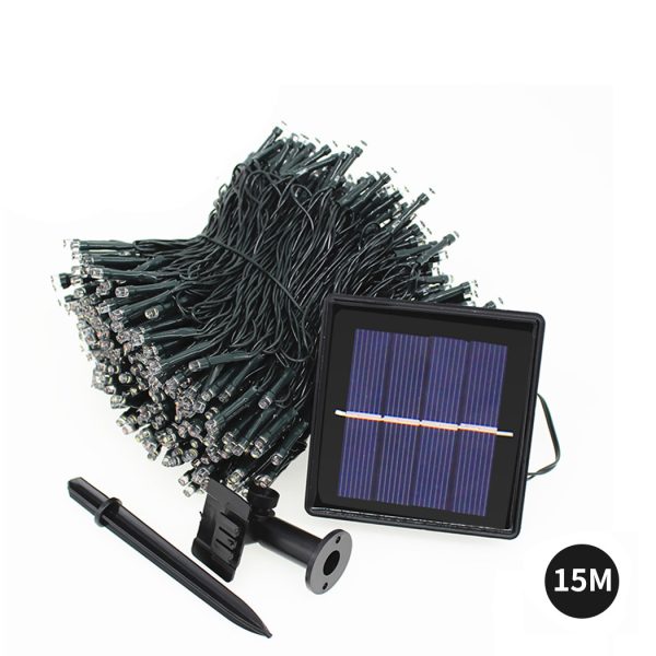 15M 100LED String Solar Powered Fairy Lights Garden Christmas Cold White