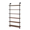 Rustic Wall Shelves Display Bookshelf Industrial DIY Pipe Shelf Brackets – 200x25x90 cm