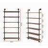 Rustic Wall Shelves Display Bookshelf Industrial DIY Pipe Shelf Brackets – 200x25x90 cm