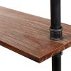 Rustic Wall Shelves Display Bookshelf Industrial DIY Pipe Shelf Brackets – 200x25x90 cm