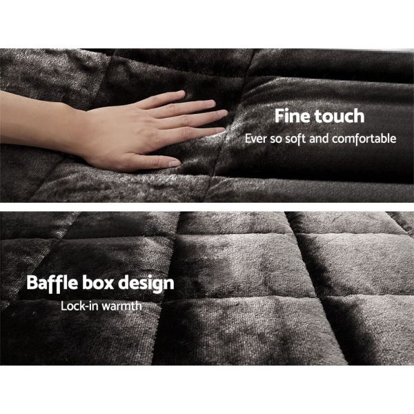 Bedding Faux Mink Quilt Charcoal – SUPER KING