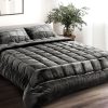 Bedding Faux Mink Quilt Charcoal – SUPER KING