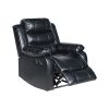 1R Seater Finest Leatherette Recliner Feature Console LED Light Ultra Cushioned