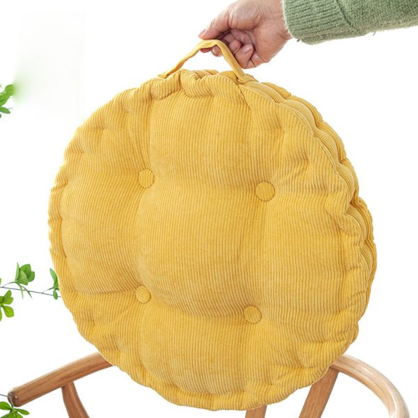 4X Yellow Round Cushion Soft Leaning Plush Backrest Throw Seat Pillow Home Office Decor