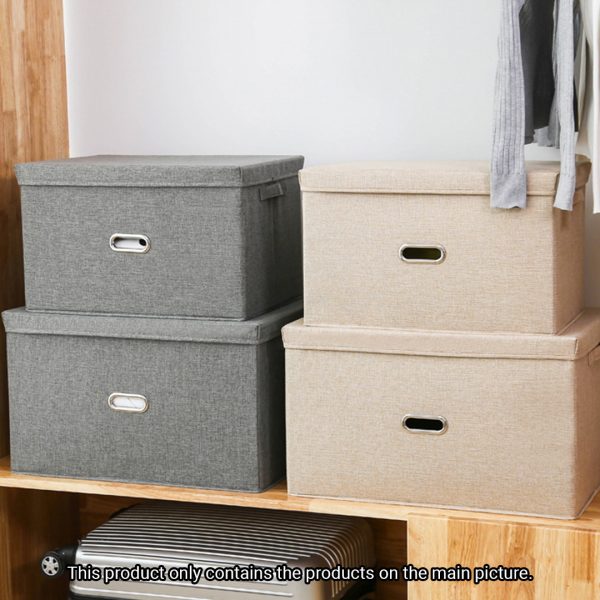 Foldable Canvas Storage Box Cube Clothes Basket Organiser Home Decorative Box