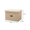 Foldable Canvas Storage Box Cube Clothes Basket Organiser Home Decorative Box