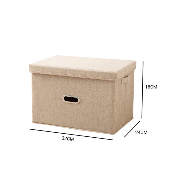 Foldable Canvas Storage Box Cube Clothes Basket Organiser Home Decorative Box