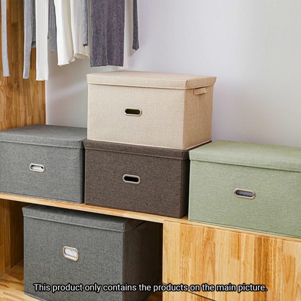 Foldable Canvas Storage Box Cube Clothes Basket Organiser Home Decorative Box